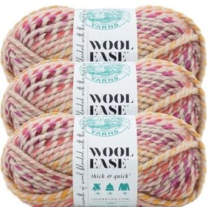 Lot of 3 Lion Brand Yarn Wool-Ease Thick & Quick, Soft Bulky yarn  spice market